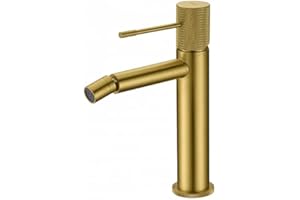 MICE COLLECTION Rubinetto Bidet Colore Oro Spazzolato, Miscelatore Monocomando Line Imex BDD038-2OC