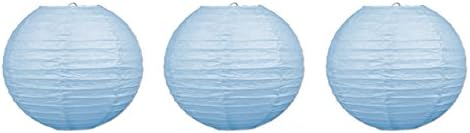 Beistle54570-LB 3 Pieces Paper Lanterns, 9.5", Light Blue