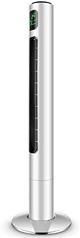 XRXY Anion Low Noise Floor-standing Fan/Household Safety Creative Bladeless Tower Fan/White Liquid Crystal/Remote Control Creativie Electric Fan