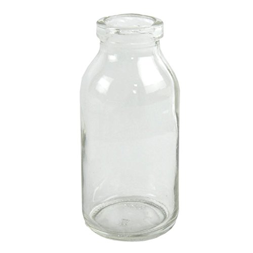 12 x Glasfläschchen – Vasen, cremefarbenes Band H 10,5 cm – Glasflaschen Tischvasen Dekoflaschen - 5