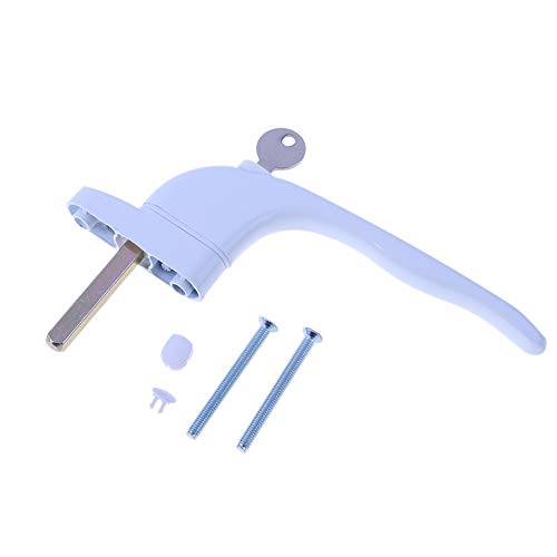 Preisvergleich Produktbild UPVC White Aluminium Alloy Fenstergriff mit Schlössern Universal Türgriff Schlüsselverriegelung für Doppelverglasung White Door Drehen