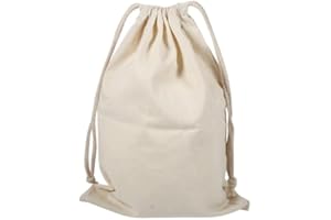 ZERODIS Sac de Rangement en Coton avec Cordon 22x28cm Sac Plat pour Lessive Voyage et Usage Domestique
