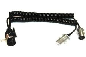 Effebi Adattatore Spirale Doppia Elettrica con Spina 15 Poli e Prese a 7 Poli N + 7 Poli S - Spine in Metallo per Rimorchio, Autocarro, Camion, Motrice