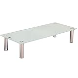 QUALITÄT & DESIGN - Das Podest wird aus stabilem 8 mm dickem Sicherheitsglas mit geschliffenen Kanten gefertigt und fügt sich elegant in jedes Wohnzimmer oder Arbeitszimmer-Design ein.