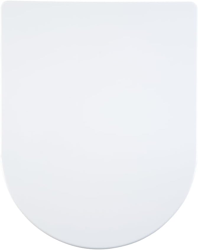 AQUALONA® Premium Thermoplastic Toilet Seat Soft Close Hardwearing Seat with Two Button Hinge Release D Shaped Easy to Clean Simple Installation Top and Bottom Fittings (White - D Shape)