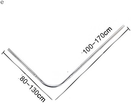 Anti-corrosion telescopic curtain poles--- Curved Shower Curtain Free Punch Extension Rod Bathroom L-shaped Telescopic Rod Toilet Waterproof Angle Shower Curtain Extension Rod Without Shower Curtains (Optional Size) --- free drilling curtain poles ( Color : E )