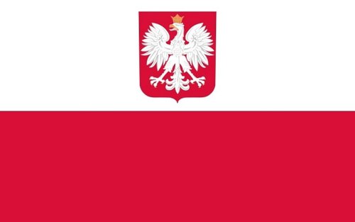 Qualitäts Fahne Flagge Polen mit Adler 90 x 150 cm mit verstärktem Hissband