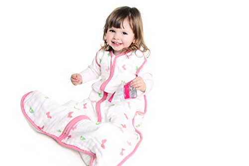 Slumbersac Baby Muslin Sleeping Bag for Girls (0 - 6 Months, 2.0 Tog, Butterfly)