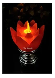 dancing flame led candles artificial led tea lights for home decoration Flickering effect Lotus Flower shape diya with Battery ( Batteries Included)