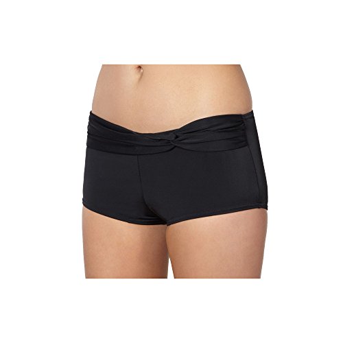 Beach Collection Womens Black Twist Front Bikini Shorts 10