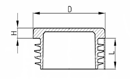 20 x Lamellenstopfen Vierkantrohrstopfen 40 x 40 mm (Außen) Stopfen SCHWARZ - 2