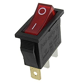 TOOGOO (R) 5 Stueck AC 16A/ 250V 20A/ 125V Rotlicht Beleuchtete Off/On SPST Boot Wippschalter