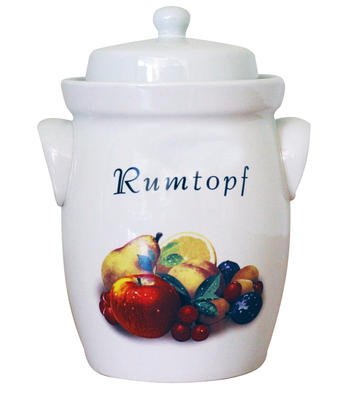 Rumtopf, Gärtopf 5 Liter mit Dekor