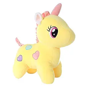 Babique Unicorn Teddy Bear Plush Soft Toy Cute Kids Birthday Animal Baby Boys/Girls (25 cm, Yellow)