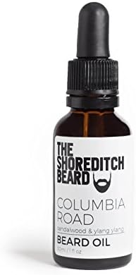 Columbia Road Beard Oil 30ml by The Shoreditch Beard: 100% Natural Premium Conditioning Beard Oil to Make your Beard Grow Soft &amp; Kissable! Made in the UK from Sandalwood &amp; Ylang Ylang Oil for a FLORAL, WOODSY SCENT, &amp; Vitamin E Oil for BEARD GROWTH!