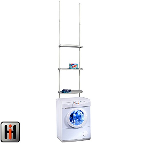 Preisvergleich Produktbild Waschmaschinenregal, Höhe verstellbar: 170 - 275 cm, Tragkraft pro Ablage: 5kg: Teleskop Regal 50x18 Badregal Waschmaschine Regal
