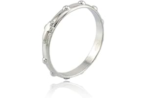 gioiellitaly Anello Rosario Argento 925 rodiato Uomo Donna rosario preghiera