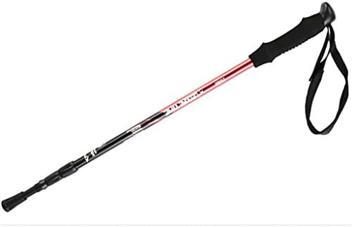 TTEL Trekking Sticks Folding Adjustable Retractable Anti-Shock Durable Aluminum Hiking Sticks for Outdoor Walking Trekking Climbing , red