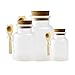 Produktbild Lurrose 3pcs Clear Vorratsglas leer nachfüllbare Gewürzsauce Glas mit Korken und Holzlöffel für Badesalz Körper Hand Gesicht Peeling Küche
