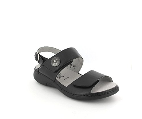Preisvergleich Produktbild Waldläufer Gunna Damen Sandale, Wechselfußbett, Klettverschluß schwarz (42, Schwarz)