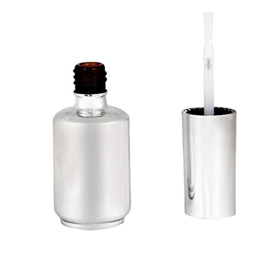 Ularma 2 X 15 ML Metallic Spiegel Nagellack Silber Metall Lack Farblack Nagel Gel - 3