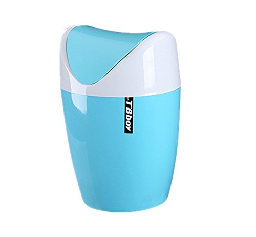 Generic Fashion Creative Blue Plastic Trash Bin Waste Bin