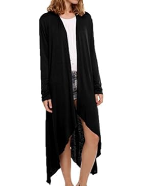 Jusfitsu Damen Lang Strickjacke Asymmetrisches Cardigan Offener V-Ausschnitt Langarmshirt Sweatshirts