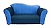 Rosenberry Rooms Fantasy Furniture Microsuede Wave Sofa, Navy/Blue