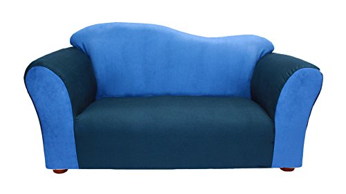 Rosenberry Rooms Fantasy Furniture Microsuede Wave Sofa, Navy/Blue