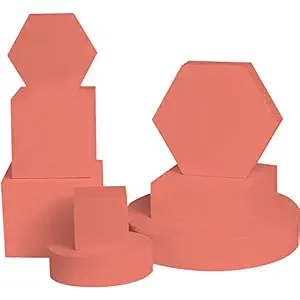 Store2508 Photography Props Photography Blocks Craft Hard Foam Blocks Shapes for Cosmetics, Makeup Tools Flat Lay Photo Shoot for Products Set of 8 (Orange)
