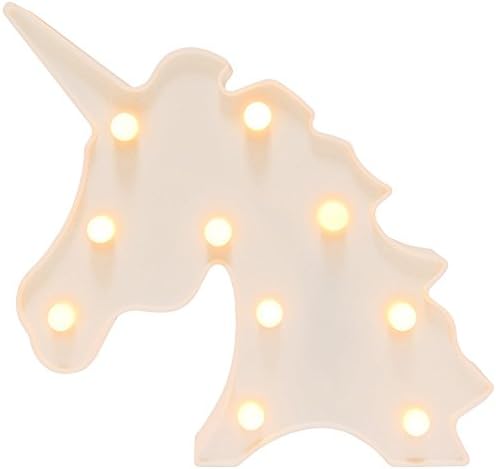 Unicorn LED Night Light White Unicorn Lamp Battery Operated Table Lamp Light for Party Supplies-Wall Decoration for Kids' Room,Living Room,Bedroom (White Unicorn)