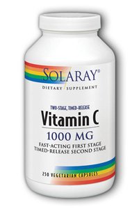 Solaray C Suplemento de dos etapas con temporizador, 1000 mg, 250 hilos