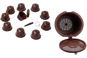 OMANA Lot de 10 capsules à café réutilisables pour machine à café Dolce Gusto, filtres à café rechargeables sans BPA, tasses K-Cups