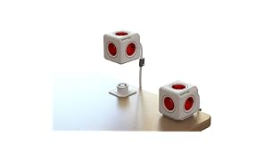 Allocacoc, P-CUBE-EXT, Cubo multipresa Powercube, 5 moduli, Schuko 230 V, colore: Rosso
