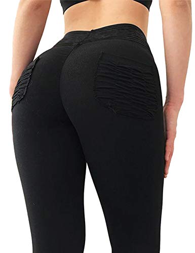 Women High Waist Yoga Pants Ruched Butt Push Up Sports