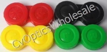 Contact Lens Case Soaking Storage Cases UK Made x 4 Jamaican / Rasta Colours - Red, Yellow, Green and Black