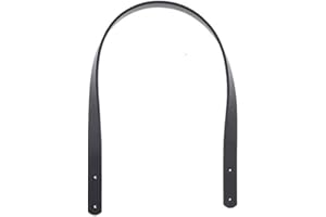 Pofet, Manici di ricambio per borsa da 60 cm in pelle ecologica di poliuretano in tinta unita, per realizzare borse, 1 paio (2 pezzi), colore nero