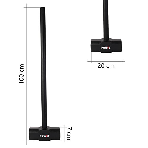 Gym Hammer Gewichthammer von POWRX – 6 kg bis 30 kg – Schwarz – Functional Fitness - 3