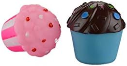 Pack of 2 Animal Dog Pet Puppy Squeaky Sound Vinyl Cupcake Toy Chew