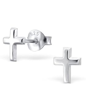 Kinder Silber Kreuz Schlicht Ohrstecker