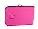 FoxHunter Deluxe Portable Lightweight Massage Table Beauty Couch Therapy Bed Folded 2 Section Wooden Frame Pink with Headrest Armsupport Free Cover and Carrying Bag