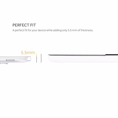 EasyAcc Samsung Galaxy Tab E 9.6 Hülle Schutzhülle T560 Case Hochwertiges PU Leder Etui – mit Standfunktion für Samsung Galaxy Tab E T560/T561 (9,6 Zoll) Tablet-PC (Weiß, Kunstleder, Ultra Dünn) - 3