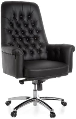 Amstyle Design XXL chefsessel from leather black luxury Extra thick padding Burke