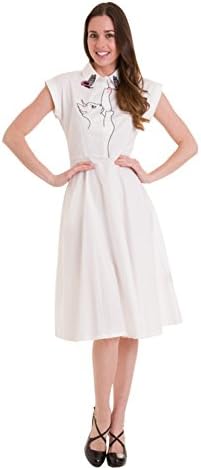 BannedMeow Vintage Retro Fifties Rockabilly Long Dress - White or Black