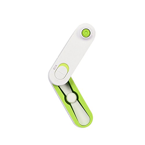 XMDZ Mini Tischventilator Handventilator USB Faltbar für Unterwegs Büro Batteriebetrieben Aufladbar 2 Speed Blätter aus Silikon - 2