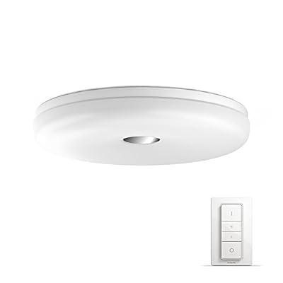 Philips Lighting 3306431P7 Struana Hue Plafonnier avec Télécommandé Variateur, Plastique, 32 W, Blanc, 36 x 36 x 5,9 cm