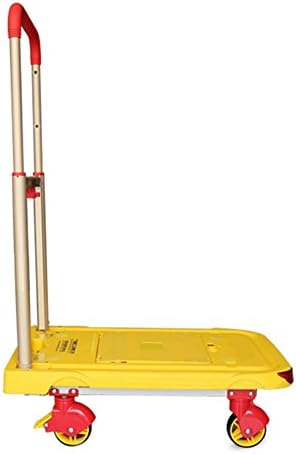 ZGL Trolley Multifunction Trolley Aluminum Alloy Fold Flatbed Truck Portable Small Cart Alertable Pull Rod Car Hand Car