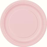 Pack of 16 x Pale Pink Round Paper Plates (9"/23cm)