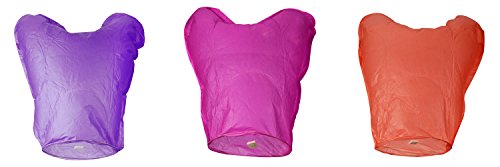 LIHAO 9x Skylaterne Himmelslaterne Herz aus Papier in 9 Farben Luftlaterne SKYBALLON - 3