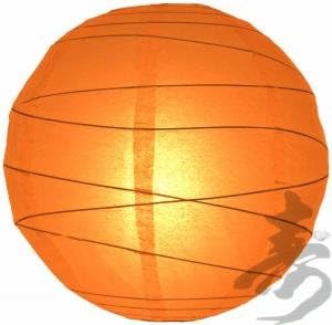1X 20 Inch Orange Irregular Round Lantern